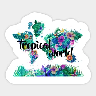 world map tropical Sticker